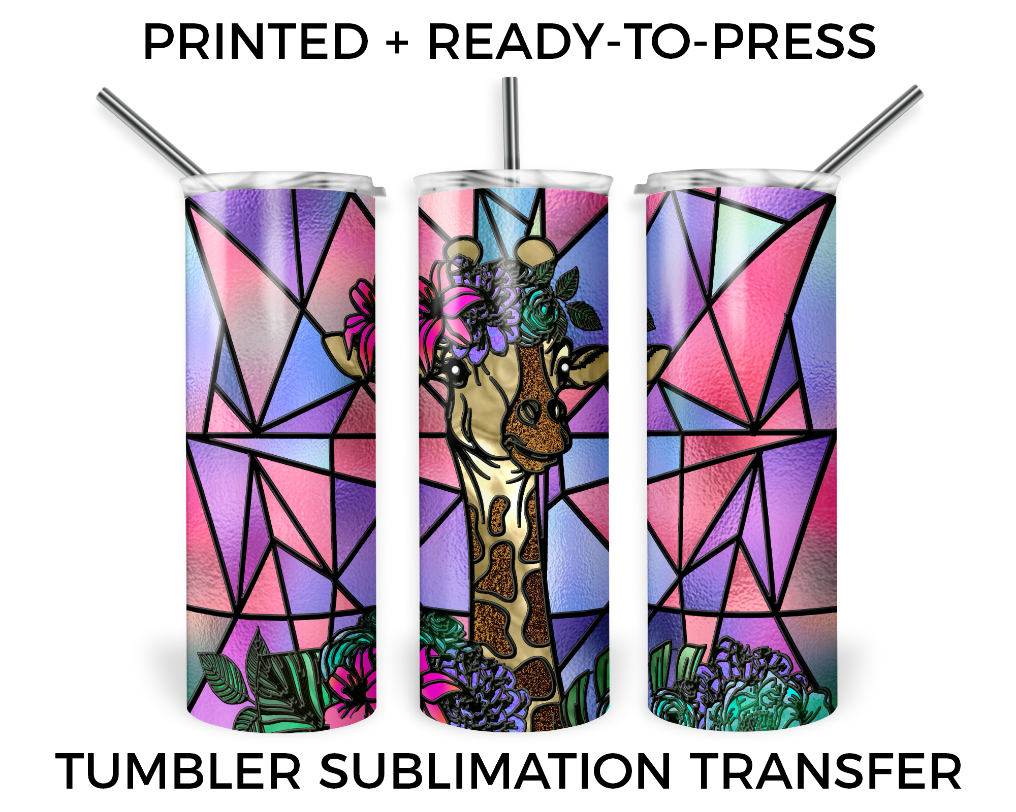 Paisley Print Sublimation Glass Tumbler